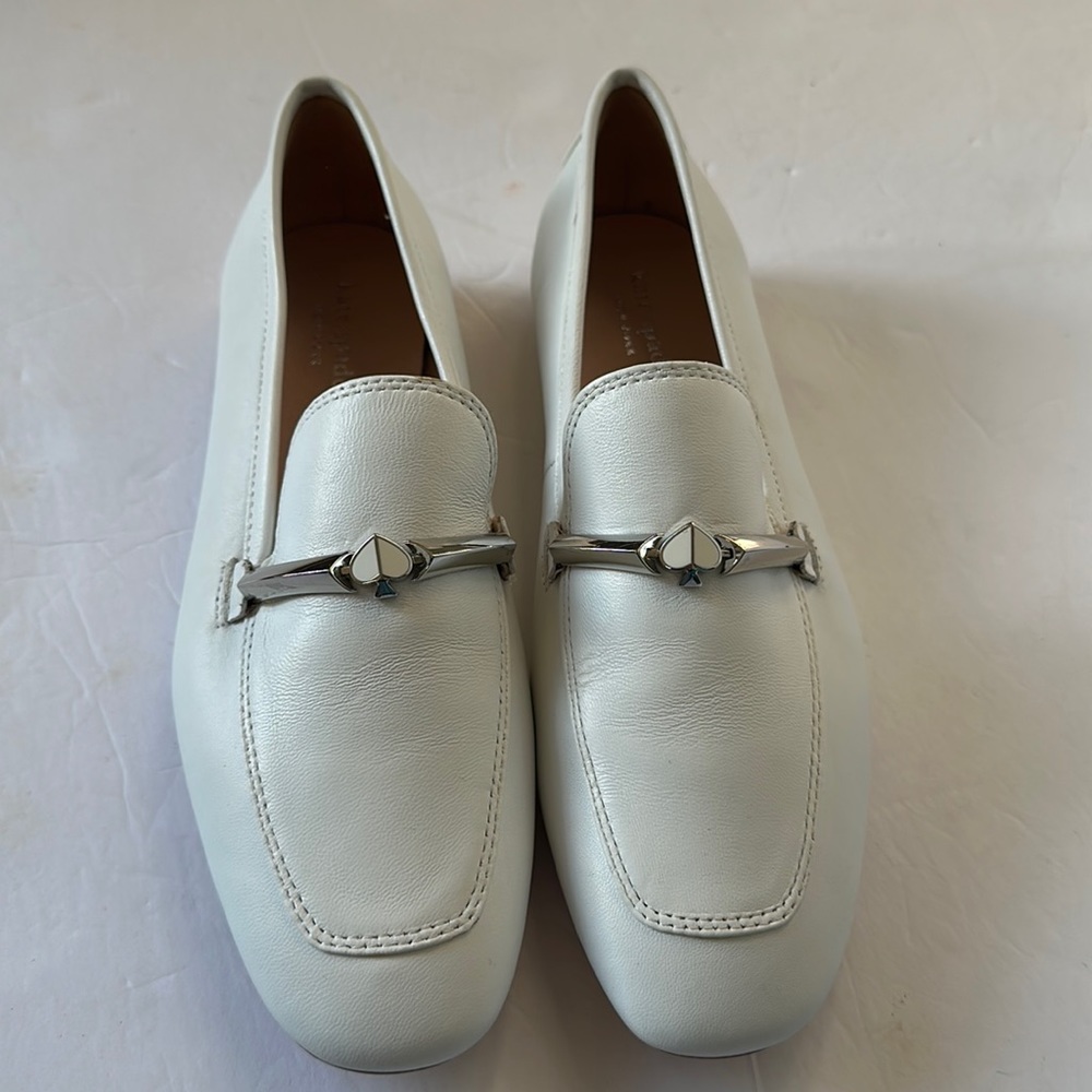 Kate spade white leather loafers